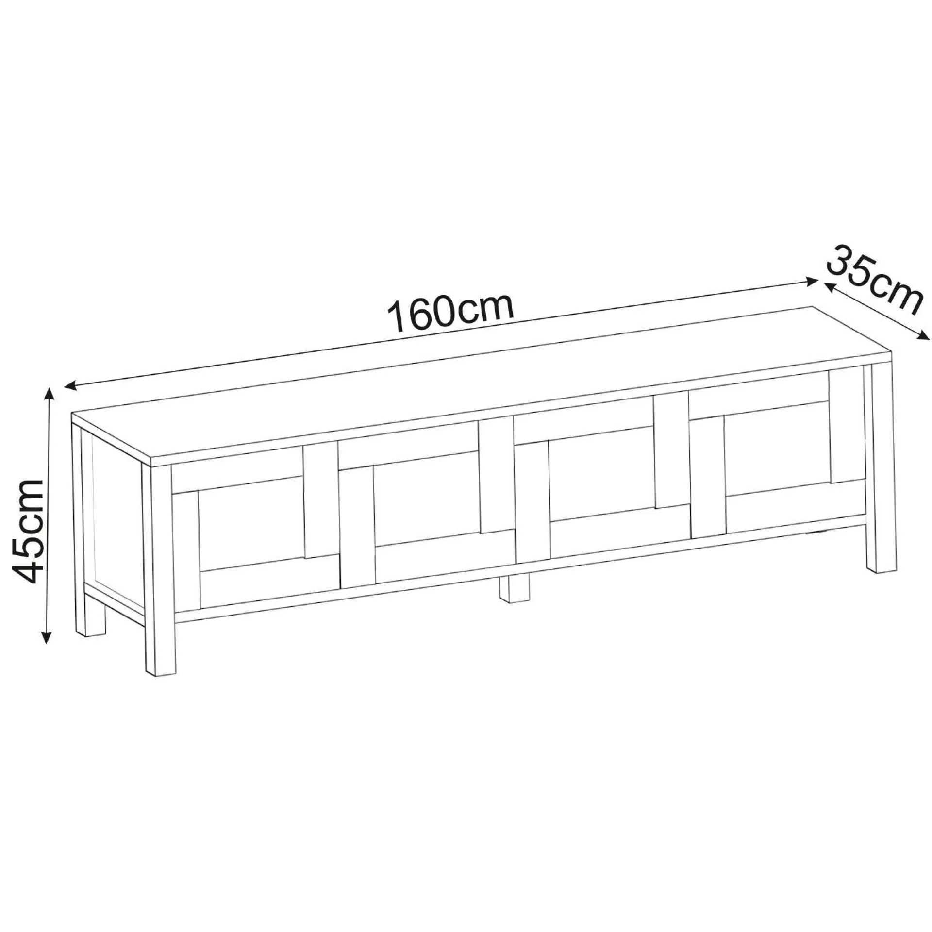 Belor TV-benk 160x45x35 cm