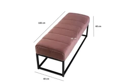 Wohnling Entrebenk|Benk-Benke fløyelstrukket moderne quiltet elegant metallramme Rosa Rosa,Svart
