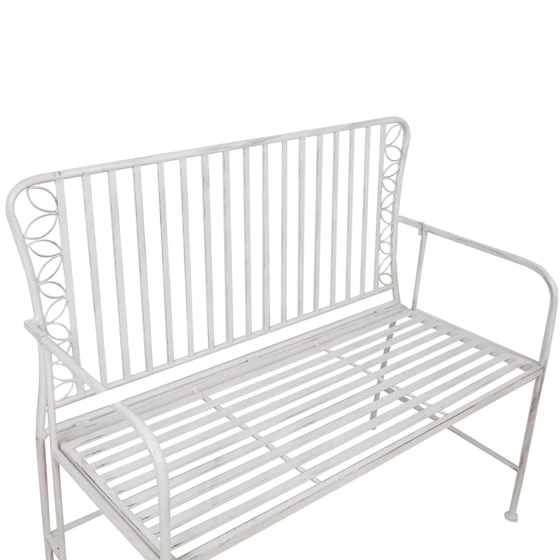 Benker-Benk HOME4YOU Jasmine 103x50x93 cm Antikkhvitt metall antikvhvit