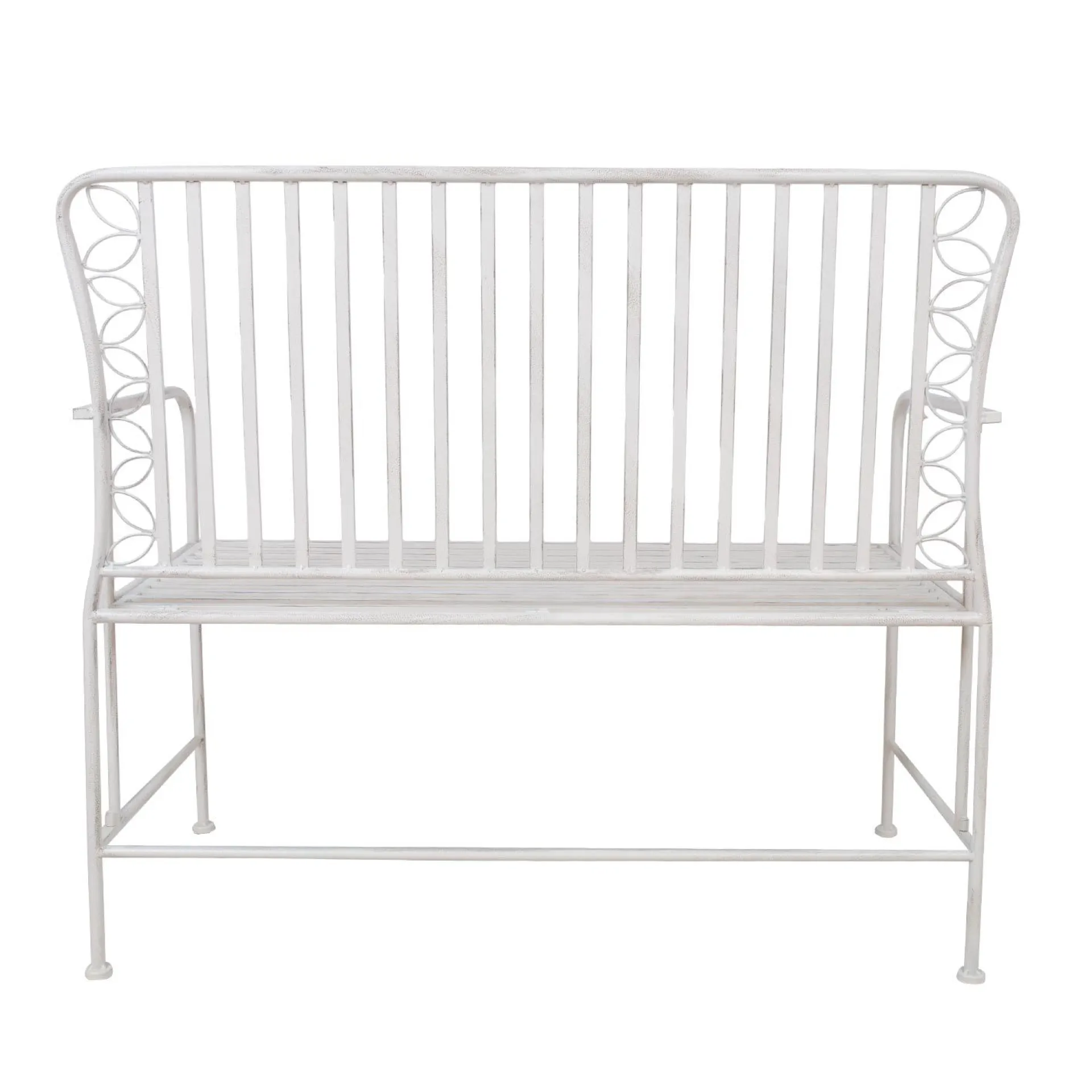 Benker-Benk HOME4YOU Jasmine 103x50x93 cm Antikkhvitt metall antikvhvit