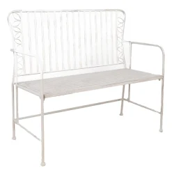 Benker-Benk HOME4YOU Jasmine 103x50x93 cm Antikkhvitt metall antikvhvit