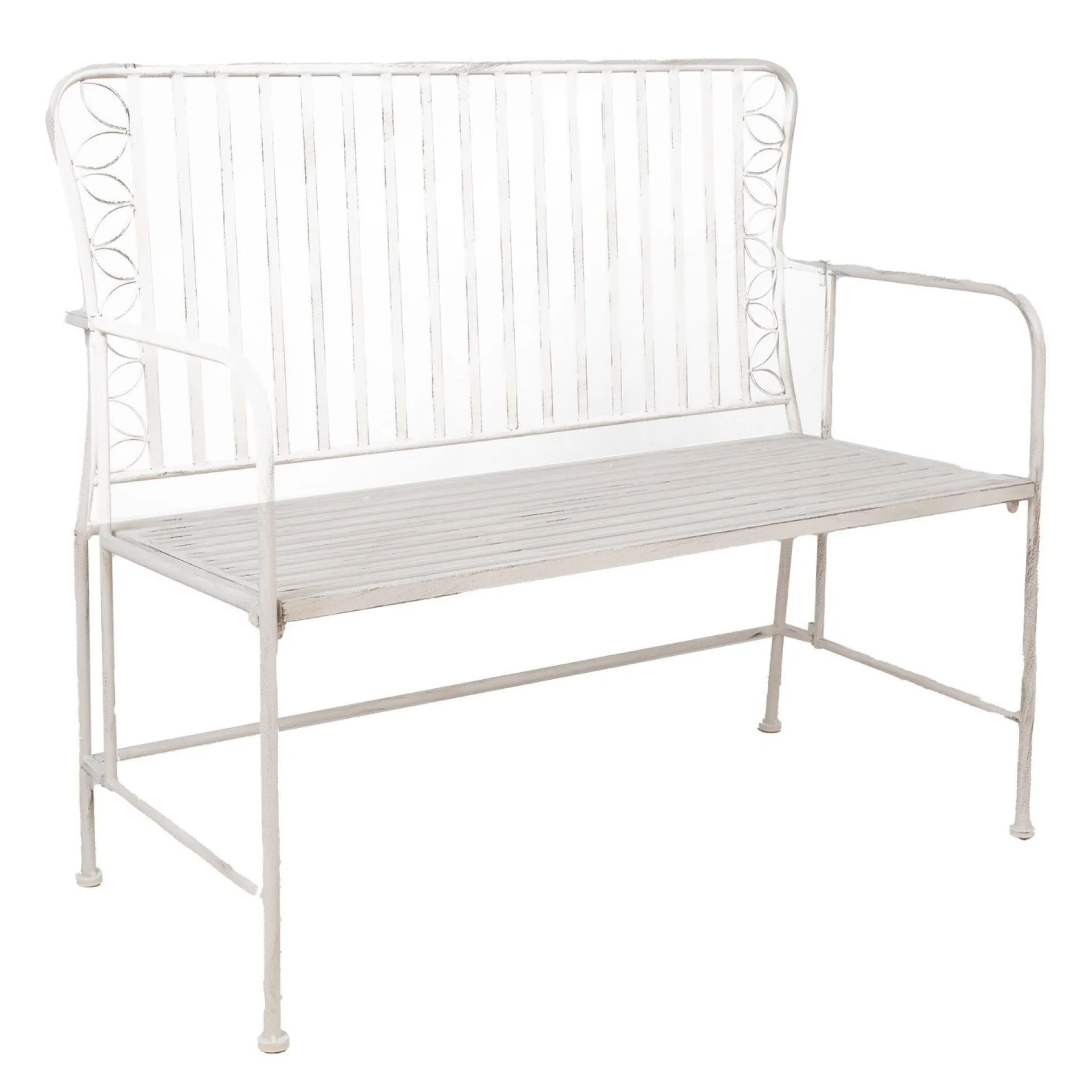 Benker-Benk HOME4YOU Jasmine 103x50x93 cm Antikkhvitt metall antikvhvit