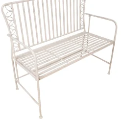 Benker-Benk HOME4YOU Jasmine 103x50x93 cm Antikkhvitt metall antikvhvit