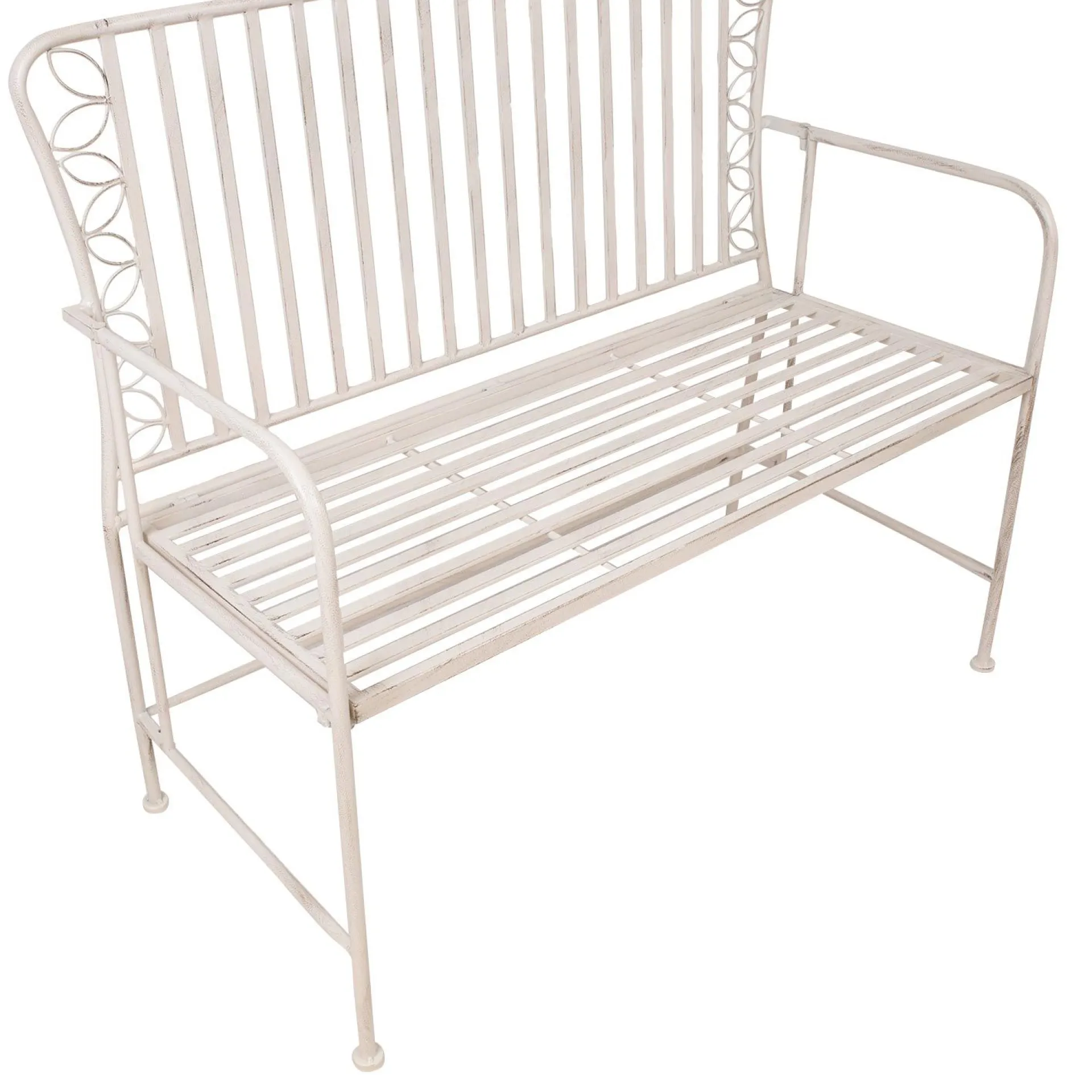 Benker-Benk HOME4YOU Jasmine 103x50x93 cm Antikkhvitt metall antikvhvit
