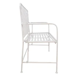 Benker-Benk HOME4YOU Jasmine 103x50x93 cm Antikkhvitt metall antikvhvit