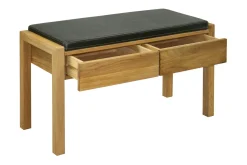 Entrebenk|Benk-Benk MONDEO med 2 skuffer 88xD36xH492cm Svart,Tre/Natur