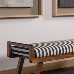 WOOOD Entrebenk|Benk-Benk Valo 157 cm svart/hvit