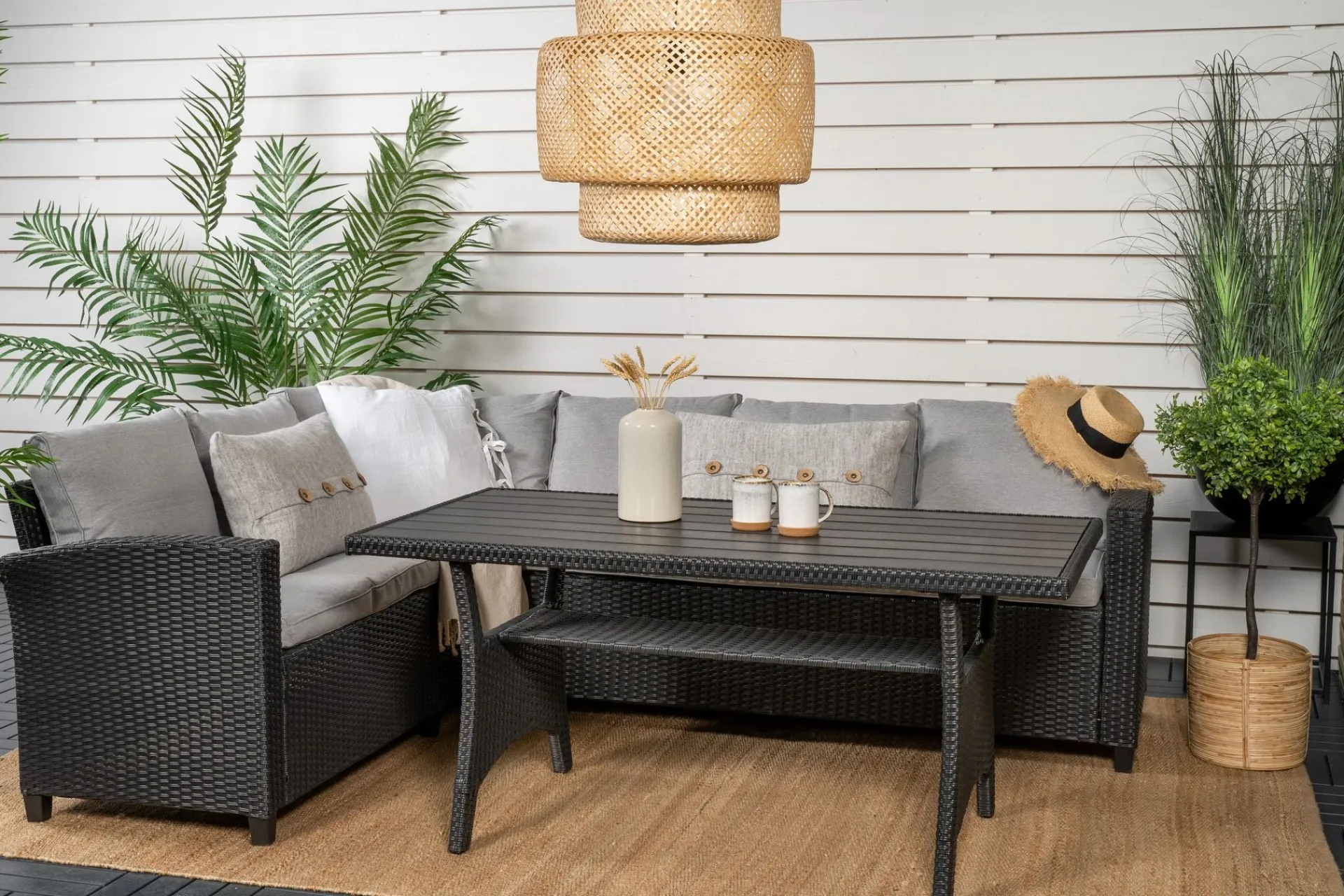 Venture Home Veranda & Terrasse|Loungesett-Bentwood Loungegruppe 5-seter Svart