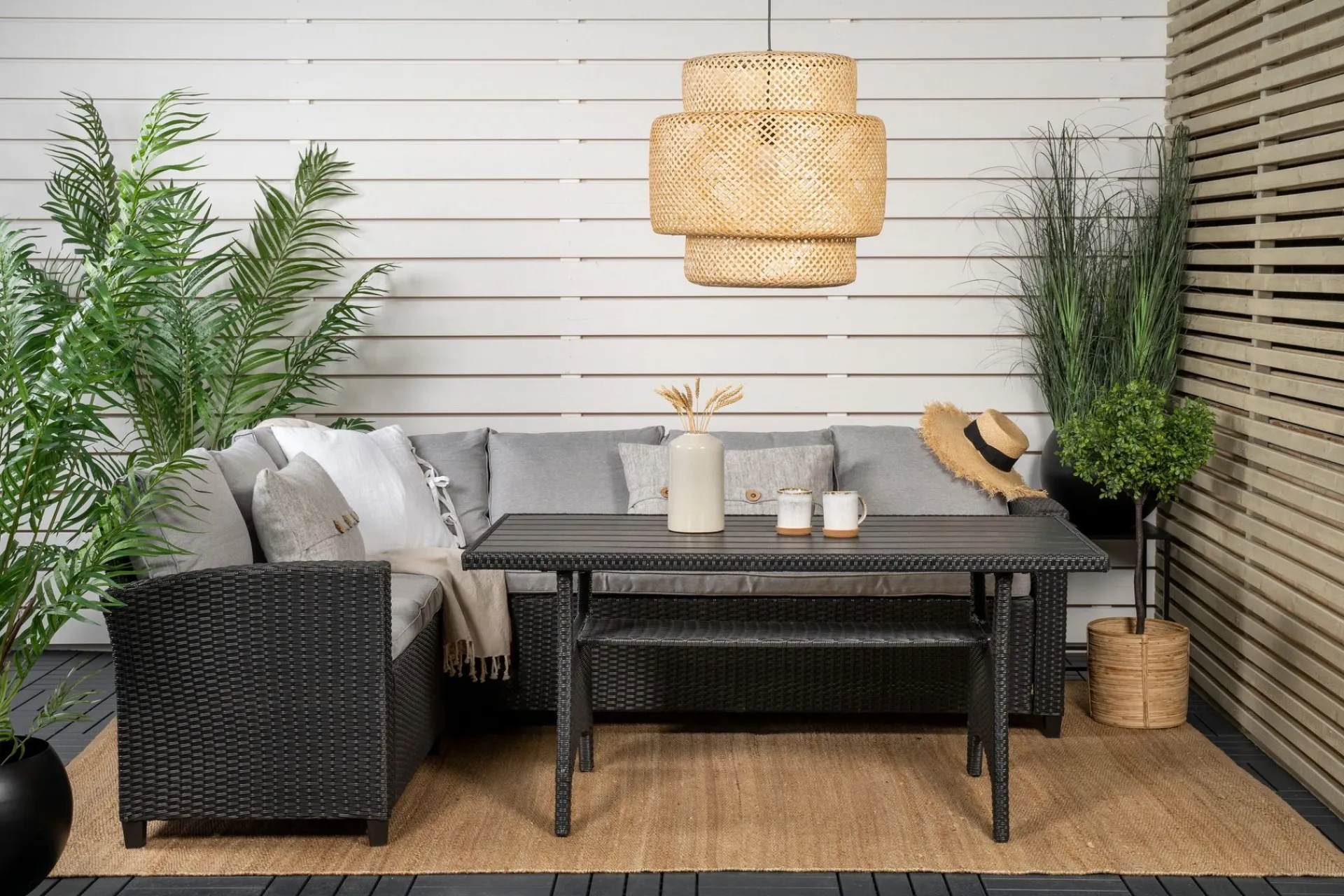 Venture Home Veranda & Terrasse|Loungesett-Bentwood Loungegruppe 5-seter Svart