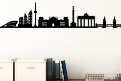 Skilt-Berlin Skyline Veggdekor Svart