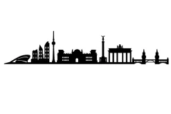 Skilt-Berlin Skyline Veggdekor Svart