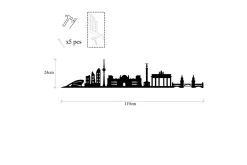 Skilt-Berlin Skyline Veggdekor Svart