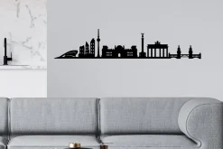 Skilt-Berlin Skyline Veggdekor Svart
