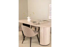 Venture Home Spisegrupper-Biana Spisegruppe 200 cm Oval inkl. 4 Velvets Stoler Beige