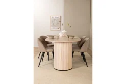 Venture Home Spisegrupper-Biana Spisegruppe 200 cm Oval inkl. 4 Velvets Stoler Beige