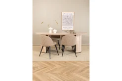 Venture Home Spisegrupper-Biana Spisegruppe 200 cm Oval inkl. 4 Velvets Stoler Beige
