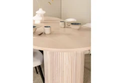 Venture Home Spisegrupper-Biana Spisegruppe 200 cm Oval inkl. 4 Valera Cordfløyelstole Beige