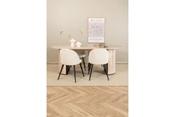 Venture Home Spisegrupper-Biana Spisegruppe 200 cm Oval inkl. 4 Valera Cordfløyelstole Beige