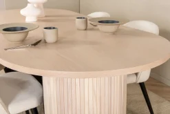 Venture Home Spisegrupper-Biana Spisegruppe 200 cm Oval inkl. 4 Valera Cordfløyelstole Beige