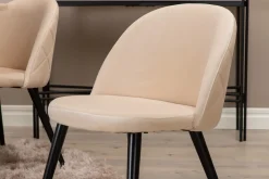 Venture Home Spisegrupper-Biana Spisegruppe 100 cm Rund inkl. 4 Velvets Stoler Beige