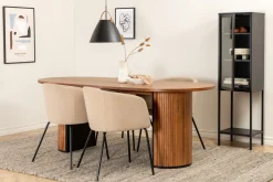 Venture Home Spisegrupper-Bianca Matgruppe 200 cm Oval med 4 Berit stoler Beige,Svart
