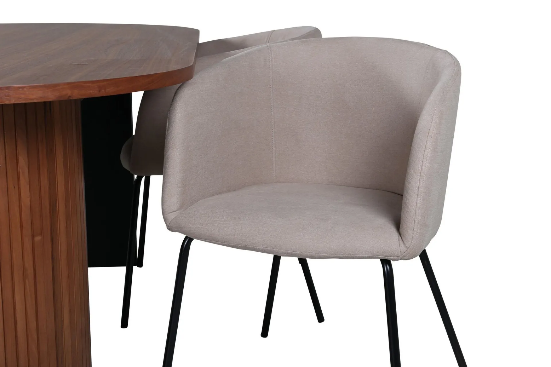 Venture Home Spisegrupper-Bianca Matgruppe 200 cm Oval med 4 Berit stoler Beige,Svart