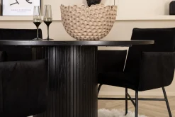 Venture Home Spisegrupper-Bianca Rundt Spisebord med 4stk Pippi Spisestol Svart