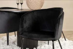 Venture Home Spisegrupper-Bianca Rundt Spisebord med 4stk Berit Spisestol Svart