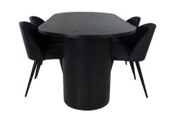 Venture Home Bianca Spisegruppe 200 cm Oval med 4 Velvet Stoler