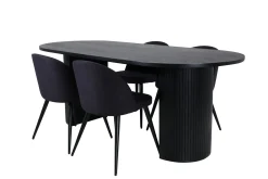 Venture Home Bianca Spisegruppe 200 cm Oval med 4 Velvet Stoler