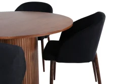 Venture Home Spisegrupper-Bianca Spisegruppe 110 cm Rund med 4 Arch Stoler Svart,Natur