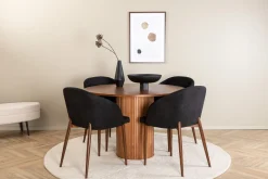 Venture Home Spisegrupper-Bianca Spisegruppe 110 cm Rund med 4 Arch Stoler Svart,Natur