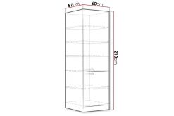Oppbevaringsskap|Skap-Bianco Skap med dører 60x57x210 cm Hvit