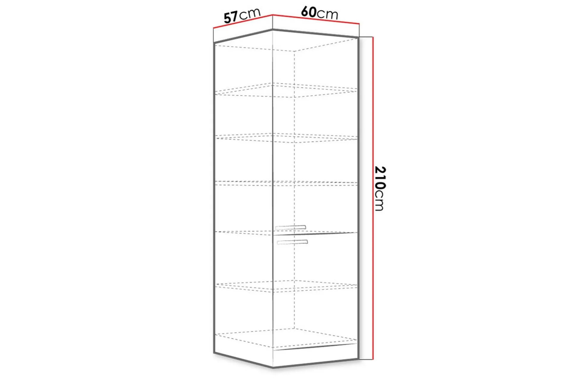 Oppbevaringsskap|Skap-Bianco Skap med dører 60x57x210 cm Hvit