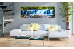 Lerretsbilder|Lerretsbilder-Bilde Beautiful Waterfall 135x45 Blå,Flerfärgad