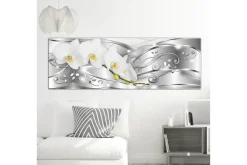 Lerretsbilder|Lerretsbilder-Bilde Flowering 1 Part Narrow Silver 150x50 Hvit