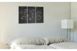 Lerretsbilder|Lerretsbilder-Bilde Monochromatic world map 90x60