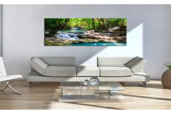 Lerretsbilder|Lerretsbilder-Bilde Nature Forest Waterfall 150x50 Flerfärgad