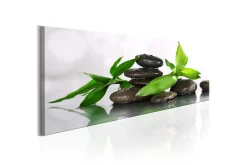 Lerretsbilder|Lerretsbilder-Bilde Spa Bamboo And Stones 150x50 Hvit,Grønn