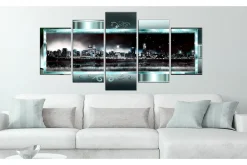 Lerretsbilder|Lerretsbilder-Bilde Turquoise New York Starry Night 200x100