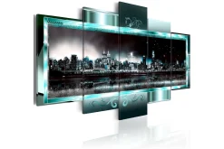 Lerretsbilder|Lerretsbilder-Bilde Turquoise New York Starry Night 200x100