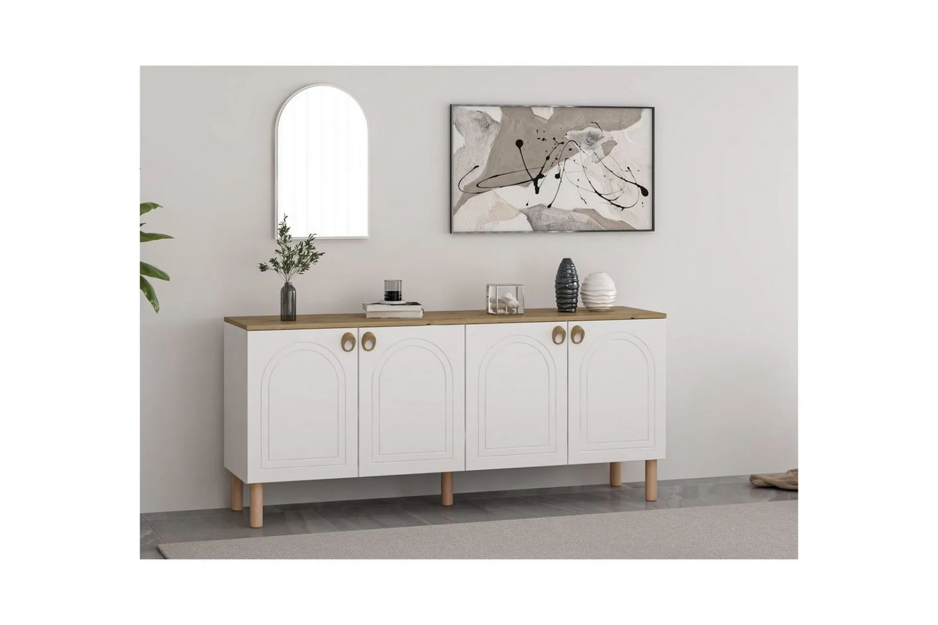 Gangbord|Avlastningsbord-Bingdi Konsollbord 180 cm Hvit