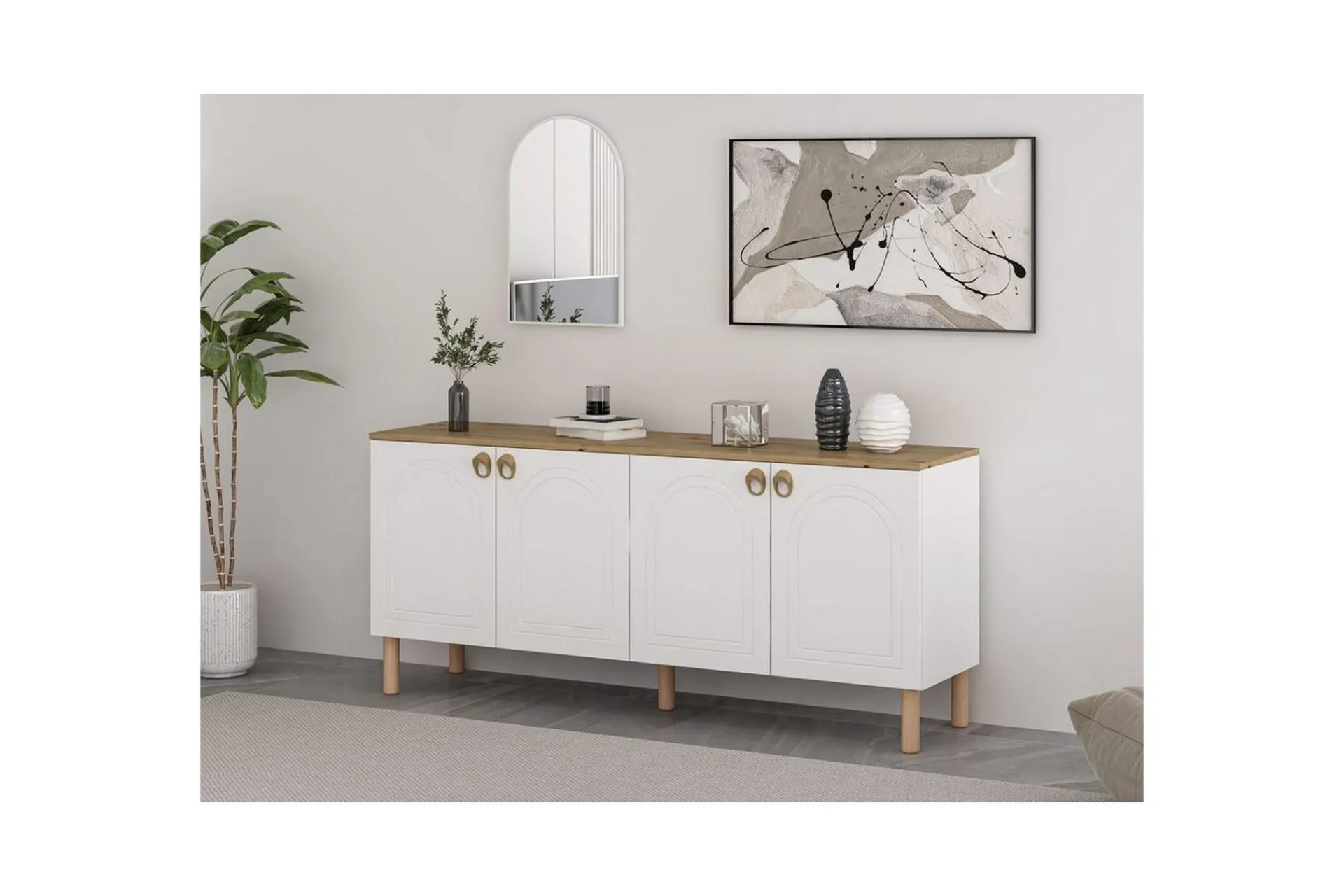 Gangbord|Avlastningsbord-Bingdi Konsollbord 180 cm Hvit