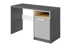 Kontorbord-Bioley Skrivebord 120 cm med Oppbevaring Skap + Hylle Hvit