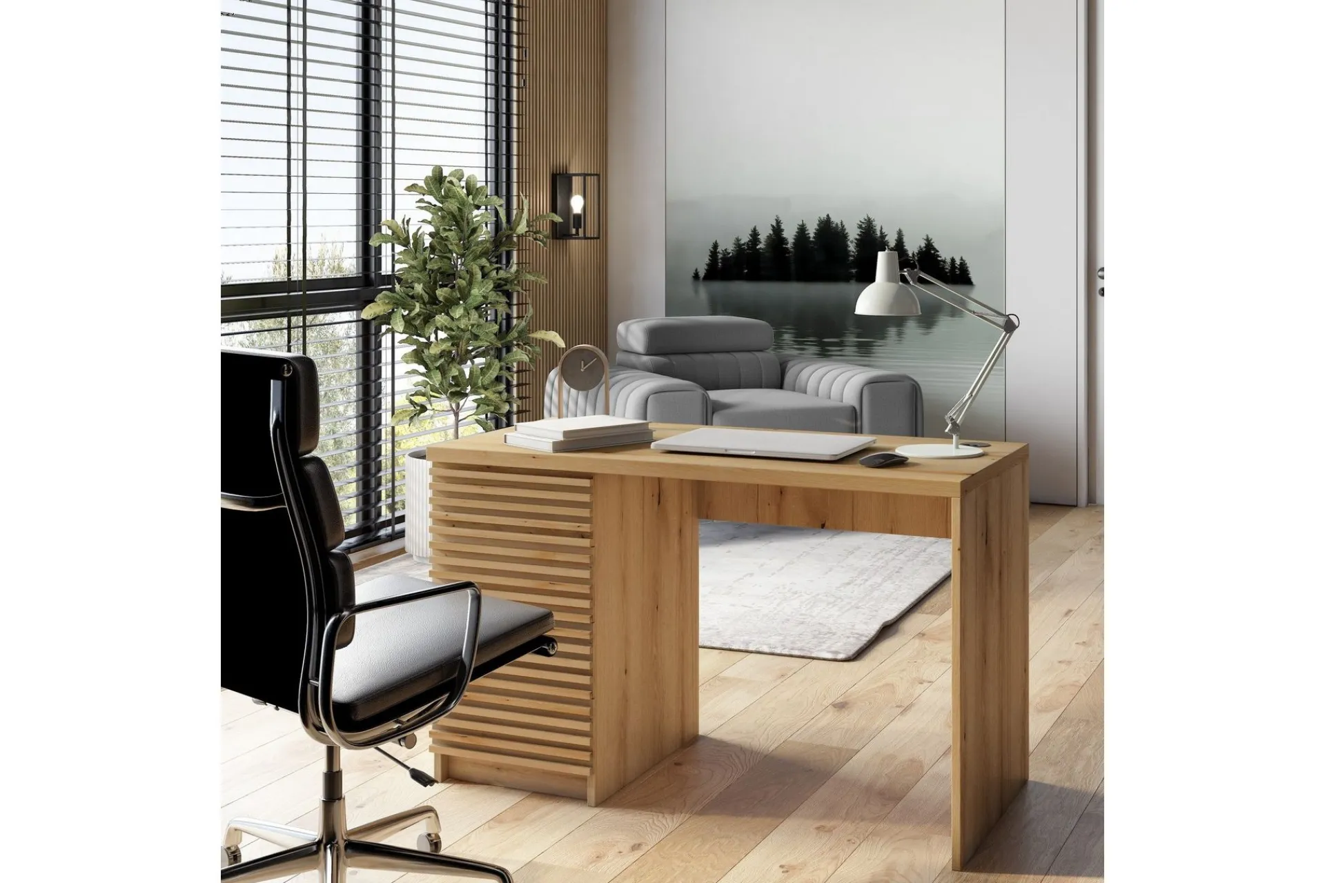 Kontorbord-Bisett Skrivebord 120x60 cm Brun