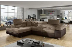 Majestic Furniture Sovesofaer-Bobis Dyp Sovesofa med Sjeselong Venstre 275 cm Lyse brun/Brun