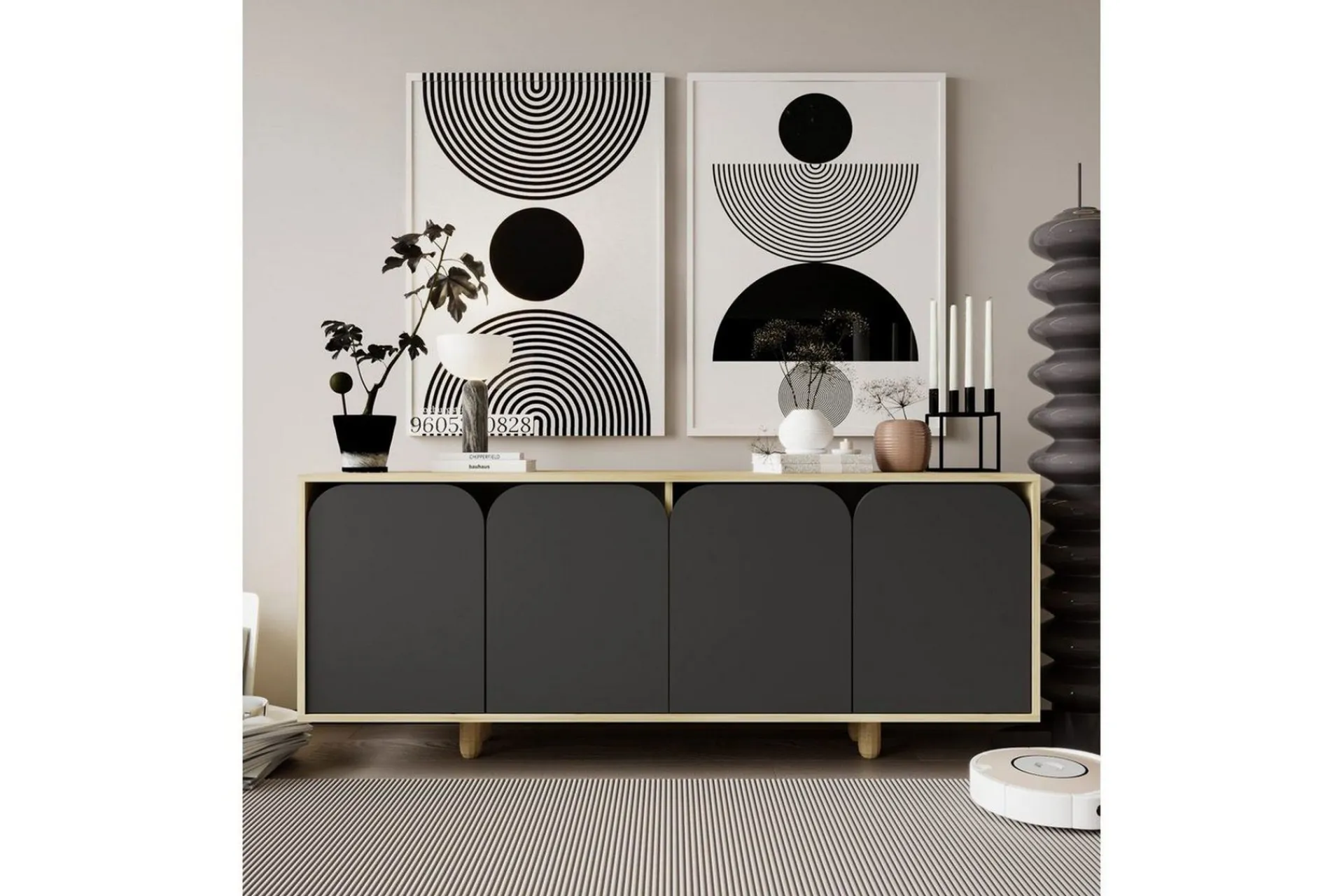 Gangbord|Avlastningsbord-Bohem Konsollbord 180x150 cm Brun,Antracit