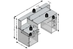 Andrarum Kontorbord-Bolton Skrivebord 139 cm med Oppbevaring Beige,Hvit