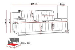 Bonsall 3-seter Sovesofa