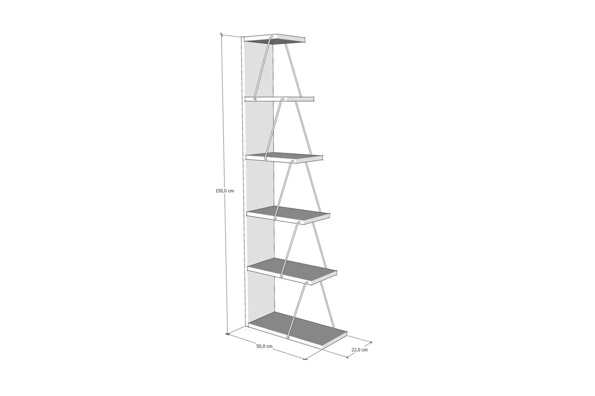 Bookshelf Pine|Svart